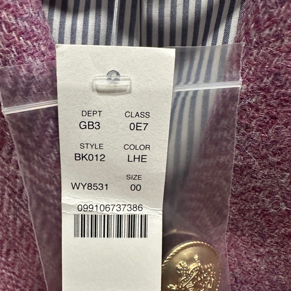 J. Crew Mauve Double-Breasted Blazer with Gold Buttons - Picture 4 of 5